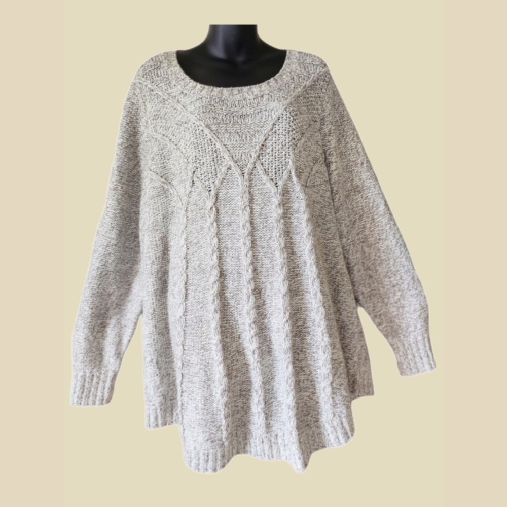 SOFT SURROUNDINGS CREWNECK CABLE KNIT SWEATER SIZE 2X - Picture 2 of 5